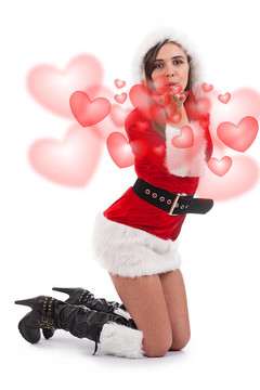 穿著圣誕老人服裝的女人
