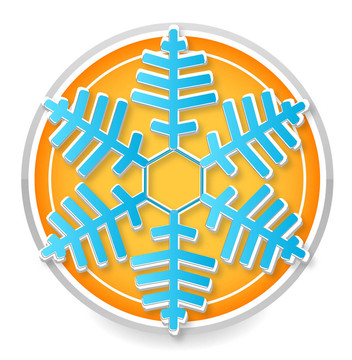雪花在白色上標(biāo)志藍(lán)色