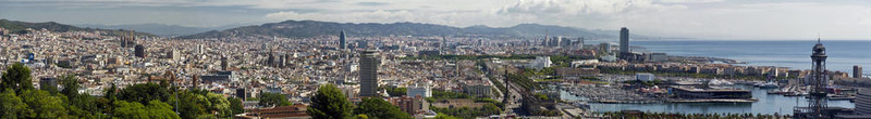 西班牙巴塞羅那市全景