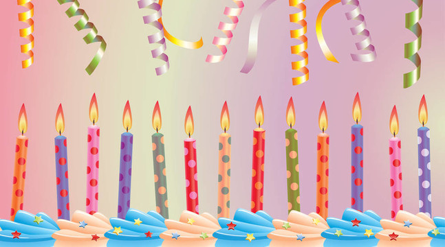 一排生日蠟燭
