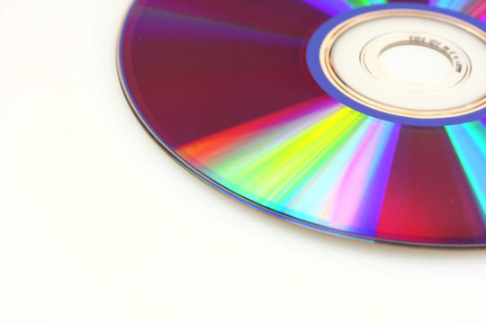 DVD在白色背景的特寫