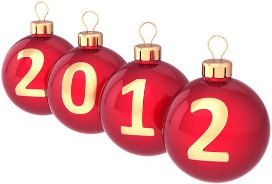 新的2012年的小圣誕球