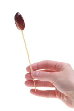 棕櫚分離的干棗果實