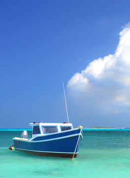 漁民的船在Aruba