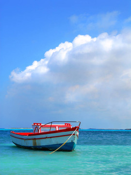 漁民的船在Aruba