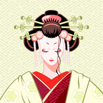 害羞的藝妓