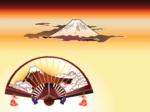 富士山折疊扇