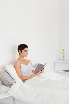 一個(gè)女人在讀一本書(shū)的肖像