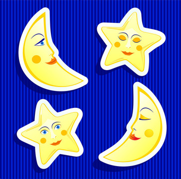 星星和月亮貼紙