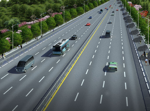 公路綠化效果圖