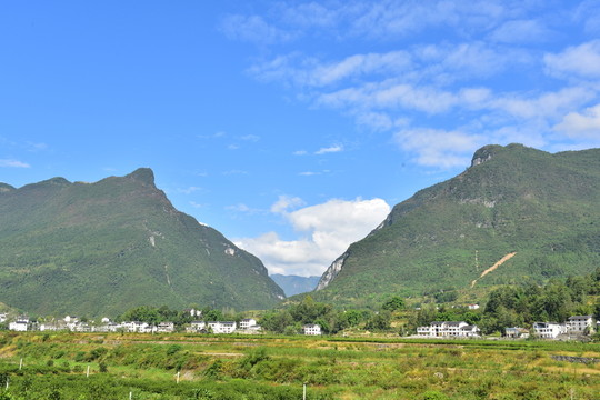 湖北恩施市麂子渡村落風光風景