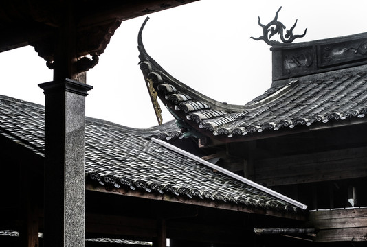 古建筑屋頂瓦片 飛檐