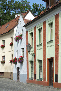 在Cesky Krumlov的歷史建筑