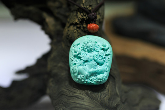 綠松石菩薩吊墜吊牌