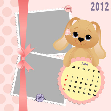 嬰兒的每月日歷為2012