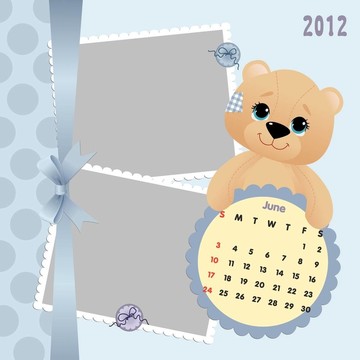嬰兒的每月日歷為2012