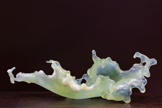 波浪瑪瑙翡翠浪花雕件