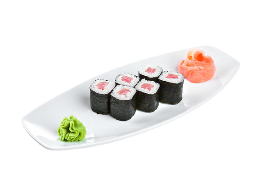 粟實(shí)（Tekki Maki Roll）在一個(gè)白色的背景