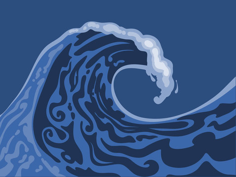 大波浪的插圖