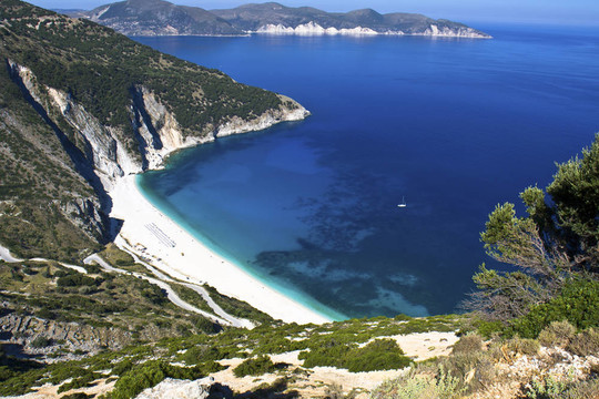 mirtos海灘在希臘的Kefalonia島