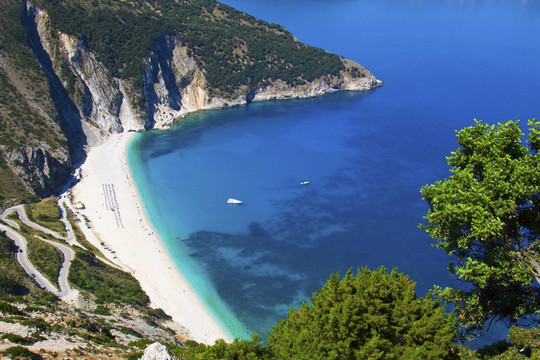 mirtos海灘在希臘的Kefalonia島