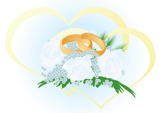 婚禮花束與金戒指