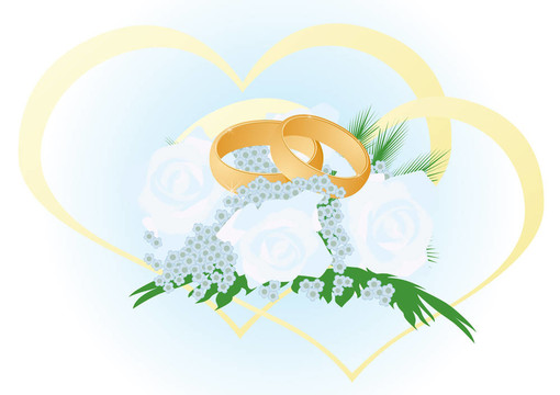 婚禮花束與金戒指