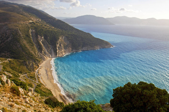 mirtos海灘在希臘的Kefalonia島