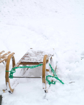雪地里的雪橇