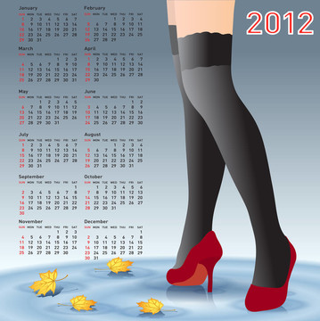 2012日歷女腿絲襪
