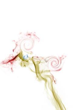女性剪影背景下的白色煙霧