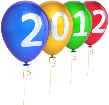 快樂新的2012年派對氣球