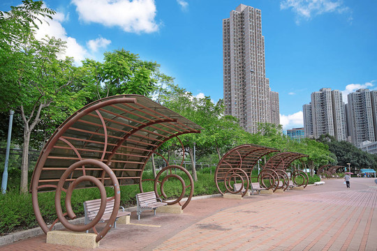 公共城市公園的夏日