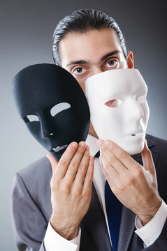 工業(yè)espionate概念與蒙面的商人