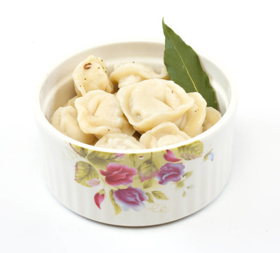 俄羅斯俄羅斯餃子肉餡的餃子與桂冠