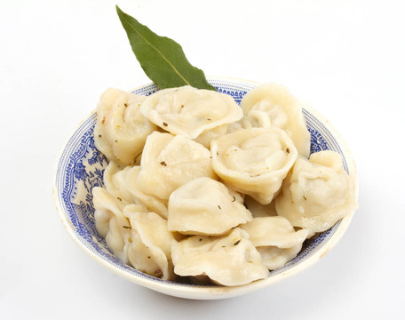 俄羅斯俄羅斯餃子肉餡的餃子與桂冠
