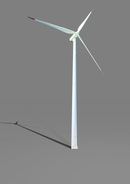 灰色背景下的風力發(fā)電機