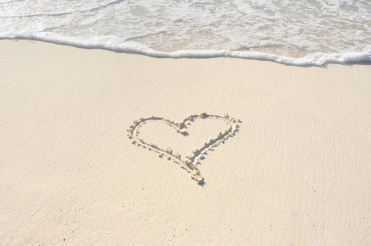 Beach的心在沙灘上