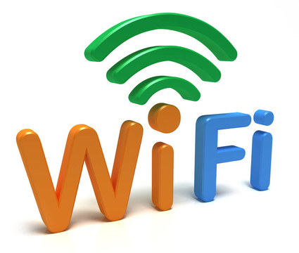 WiFi標志。白色三維概念