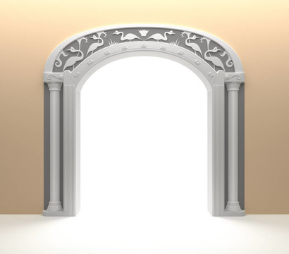 帶有復(fù)古裝飾的拱形門(mén)