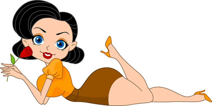 拿著玫瑰的女孩