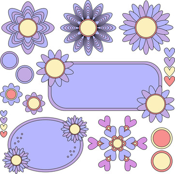 彩色標(biāo)簽；鮮花