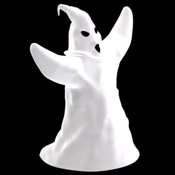 有趣的卡通鬼。3D渲染與剪輯路徑和陰影超過(guò)白色