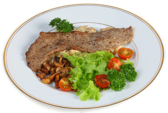 Veal escalope的晚餐