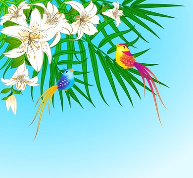用花在手掌上的鳥
