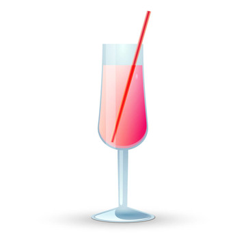 玻璃witjh粉紅色的飲料