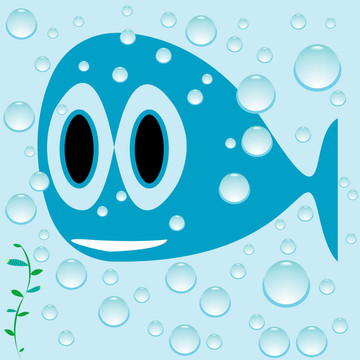 藍(lán)色的魚卡通