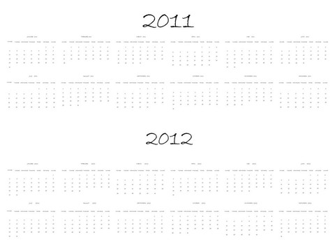 日歷2011和2012