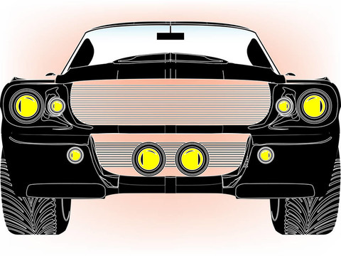 白色的黑色運(yùn)動(dòng)轎車前