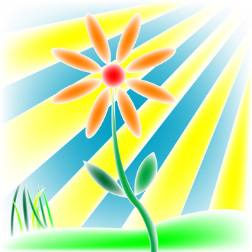 花；草和太陽(yáng)